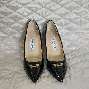 Jimmy Choo Black Patent Pointed Toe Pumps